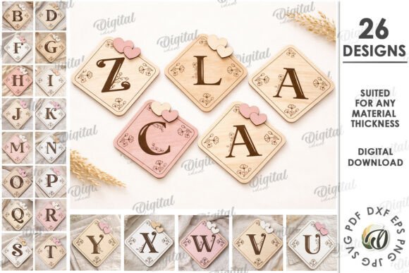 3D Decorative Letter Signs Bundle Laser