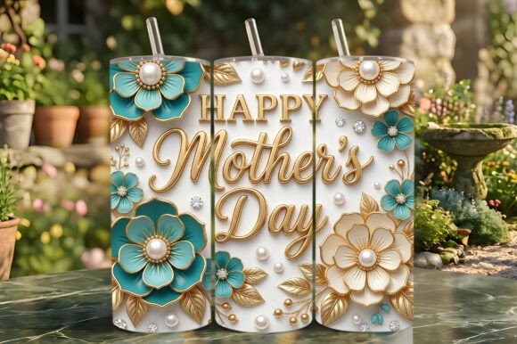3D Elegant Floral Happy Mother's Day Design