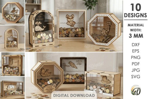 3D Funny Money Banks Bundle Laser Cut