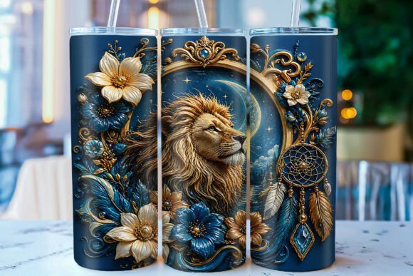 3D Lion Dreamcatcher 20oz Tumbler Wrap