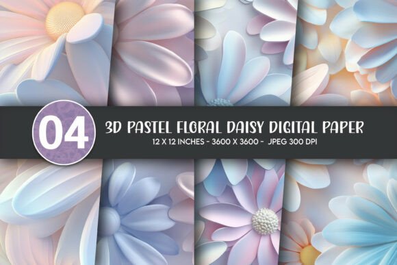 3D Pastel Floral Daisy Digital Paper: A Workflow Guide for Creators and Designers