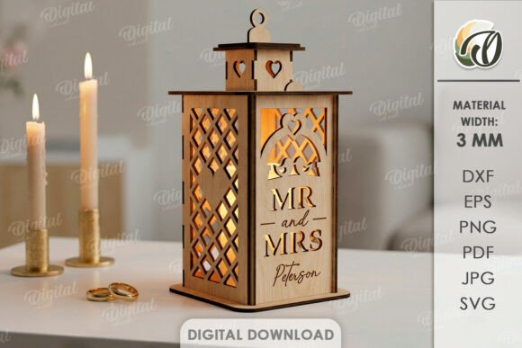 3D Personalized Wedding Lantern Lasercut