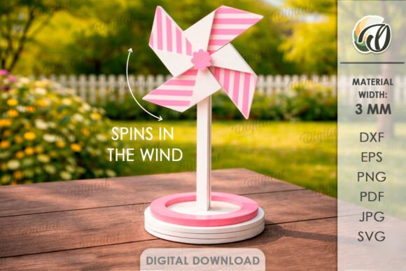 3D Pinwheel Stand Laser Cut: Digital Design Guide