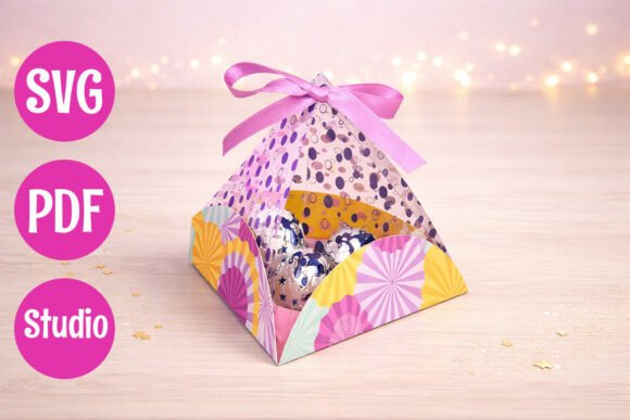 3D Pyramid Box Template: Geometric Packaging Design