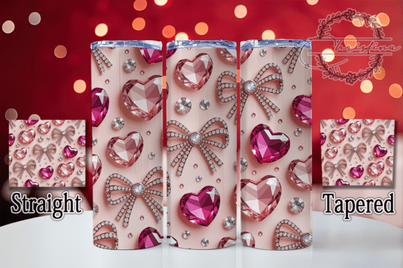 3D Rhinestone Cherry Bow Tumbler Design