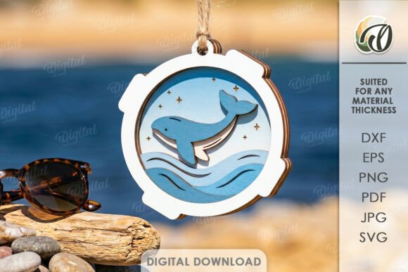 3D Summer Ornament Laser Cut: Digital Design Assets