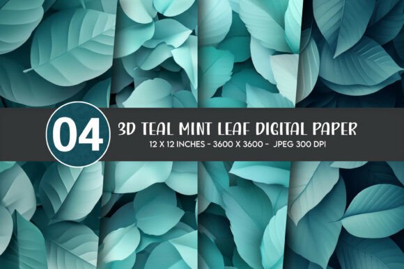 3D Teal Mint Leaf Digital Paper: A Designer's Guide