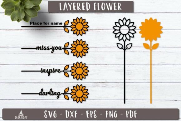 Bringing Sunshine to Your Craft: The Layered Sunflower Name SVG 3d Laser Cut