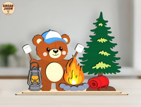 Camping Bear 3D Layered SVG: A Guide to Creating Cozy Woodland Scenes