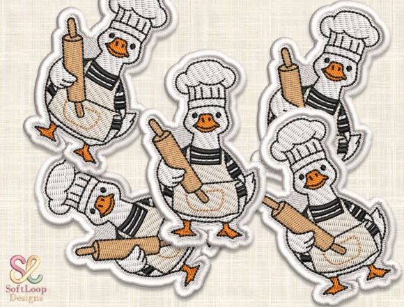 Chef Goose Patch Embroidery Design: A Whimsical Touch for Your Creative Projects