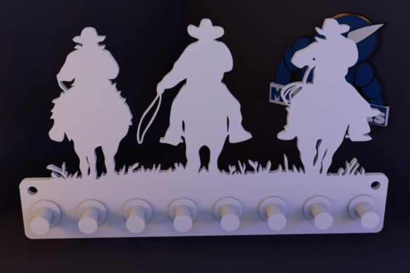 Cowboys Keyring STL 3D Model for 3D Printing: A Rustic Functional Art Piece