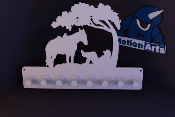 Horse and Lying Man Keyring for 3D Printing