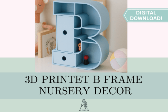 Letter B Shelf Organizer STL 3D Model