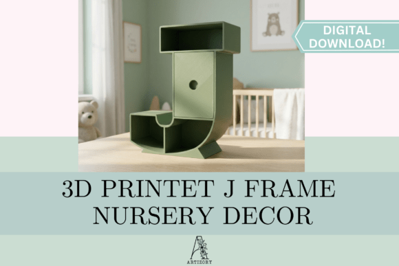 Letter J Shelf Organizer STL 3D Print