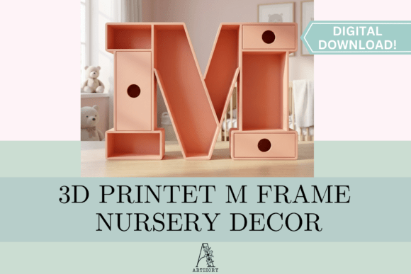 Letter M Shelf Organizer STL 3D Print