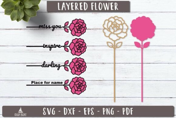 Peony Flower Name SVG 3d Layered Laser: A Practical Asset for Makers