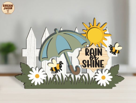 Rain or Shine SVG 3D Layered Sign: Crafting Positivity Through Precision Laser Cutting